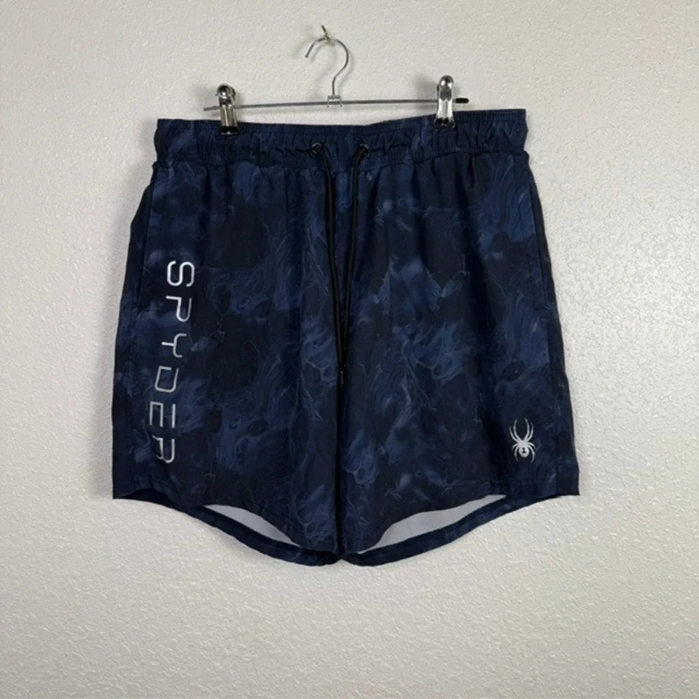 Spyder Hydro Series Volley Swim Trunks S620C20 Marble‎ Print Navy Blue Large